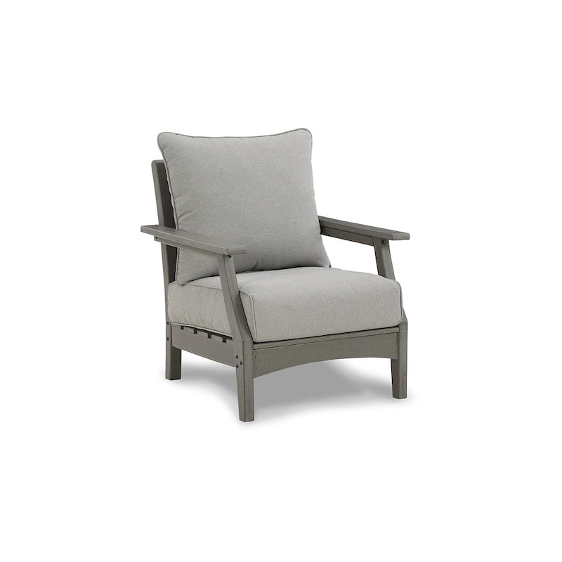 Signature Design by Ashley Visola Gray Ensemble de conversation 4 pièces avec canapé d'extérieur – 80 L x 33 P x 37 H