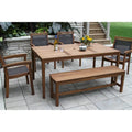 Eilaf 6 pc. Eucalyptus and Sling Dining Set with Bench - N/A