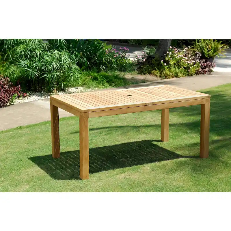 Table de salle à manger rectangulaire en teck d'extérieur Amazonia Florente