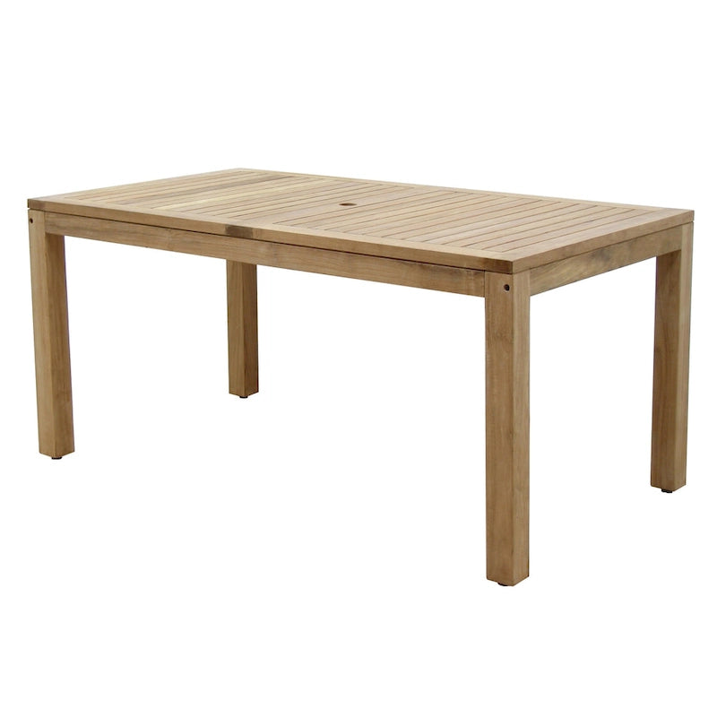 Table de salle à manger rectangulaire en teck d'extérieur Amazonia Florente