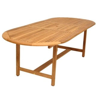 Amazonia Teak Michelangelo - Ensemble de salle à manger ovale 9 pièces en teck et osier - 9 pièces