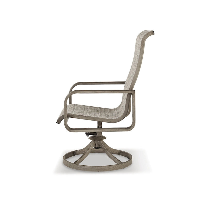 Signature Design by Ashley Ensemble de 2 fauteuils pivotants d'extérieur Beach Front marron/beige en textile (30L x 25P x 42H)