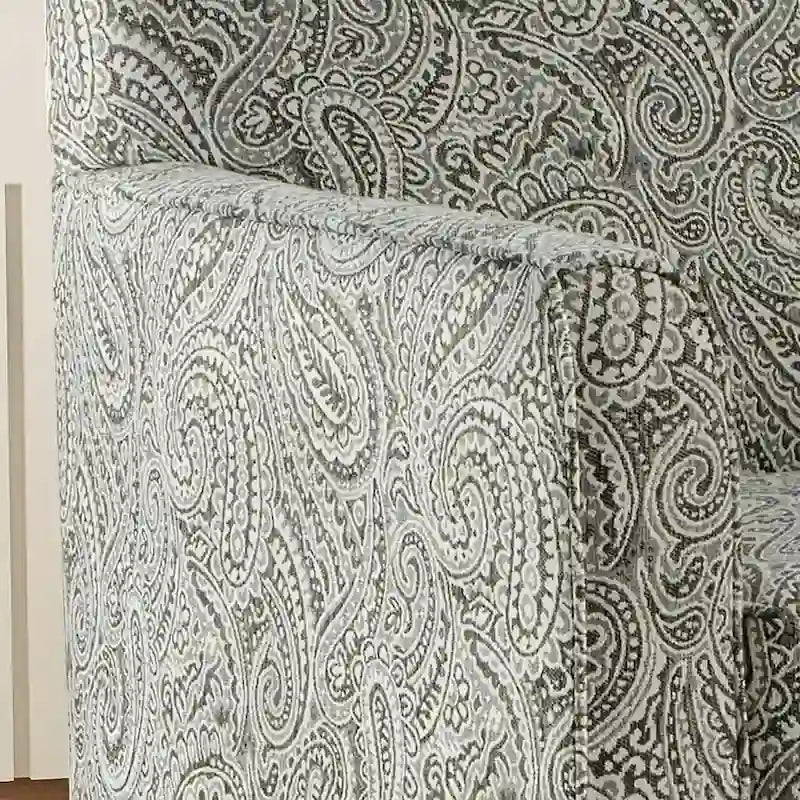 Fauteuil multicolore en chenille à motif cachemire de style transitionnel