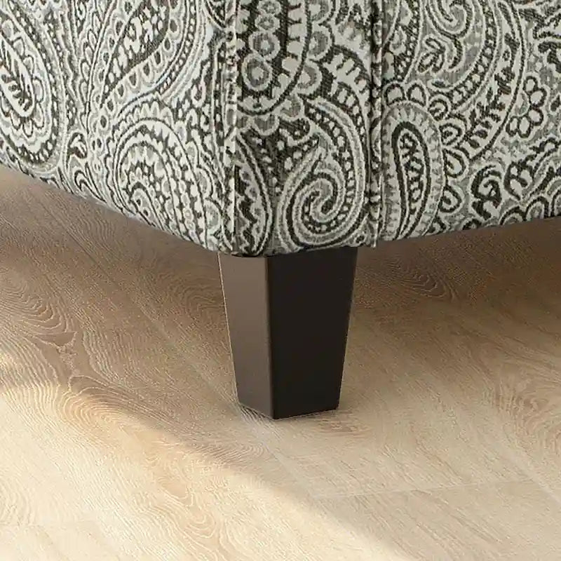 Fauteuil multicolore en chenille à motif cachemire de style transitionnel