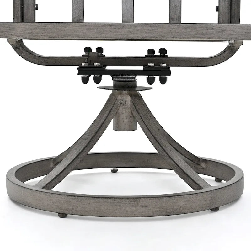 EGEIROS LIFE Ensemble de salle à manger d'extérieur 7 pièces en aluminium AluLux avec 6 chaises pivotantes et coussins lavables