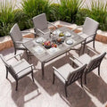 EGEIROS LIFE Ensemble de salle à manger d'extérieur 7 pièces en aluminium AluLux avec coussins lavables