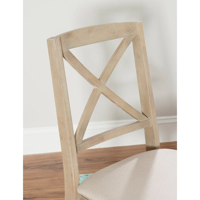 Lot de 2 chaises de salle à manger pliantes grises délavées avec dossier en X