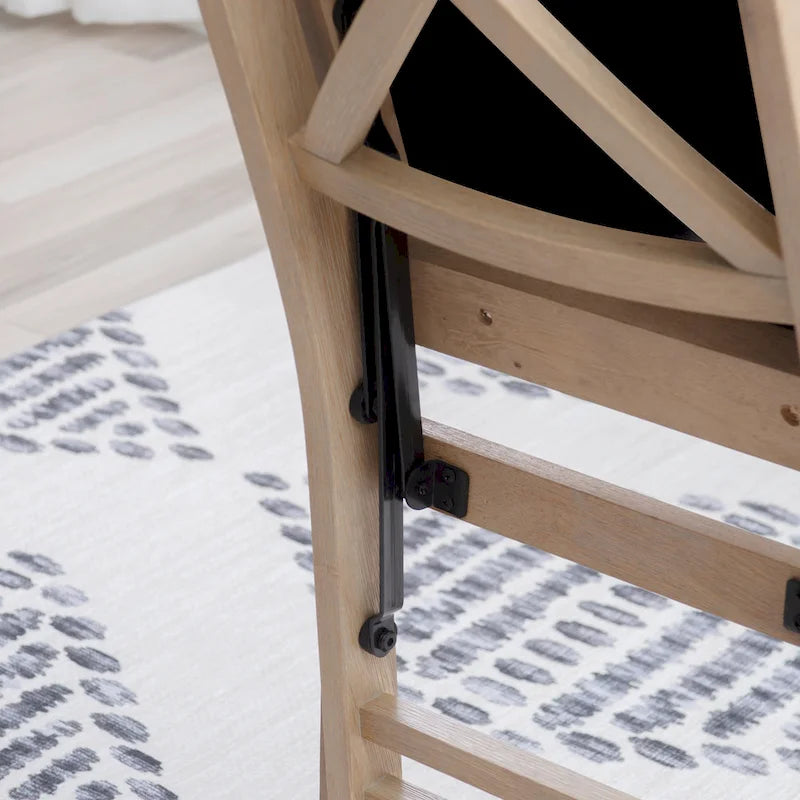 Lot de 2 chaises de salle à manger pliantes grises délavées avec dossier en X
