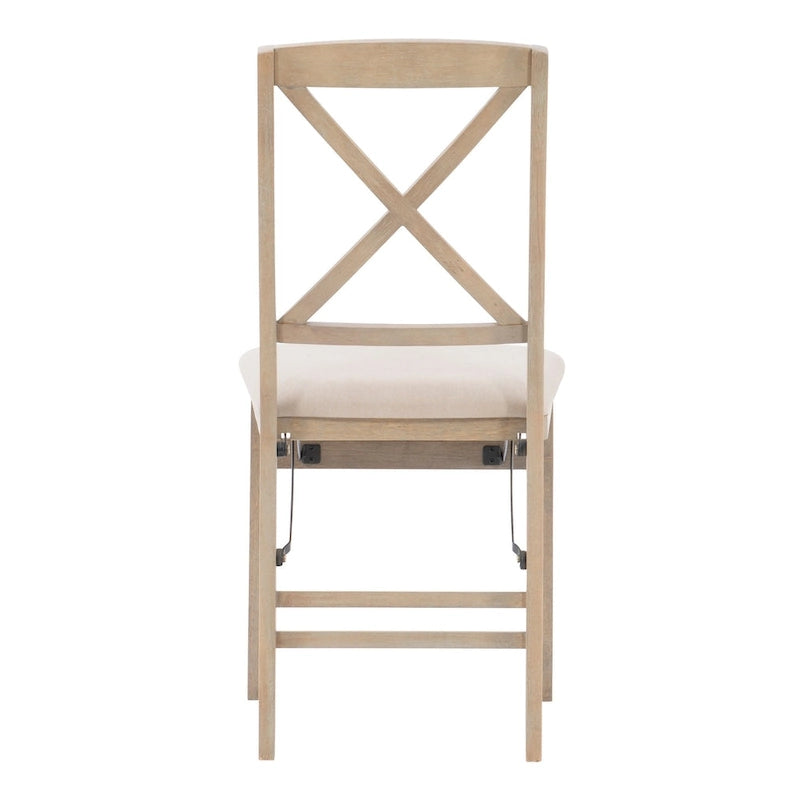 Lot de 2 chaises de salle à manger pliantes grises délavées avec dossier en X