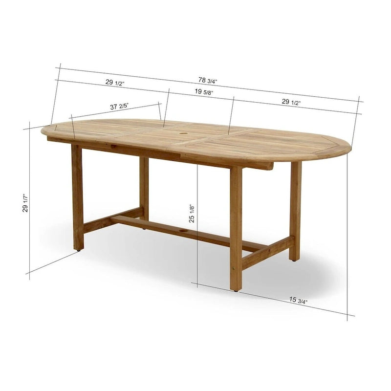 Amazonia FSC Teck Massif Danielle Ensemble Table et Chaises de Jardin 7 Pièces - 7 Pièces