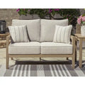 Signature Design by Ashley Hallow Creek Driftwood Outdoor Loveseat with Cushion - 52 W x 36.5 D x 37 H
