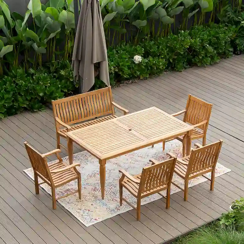 Ensemble repas d'extérieur 6 pièces en teck Ventura Cambridge Casual