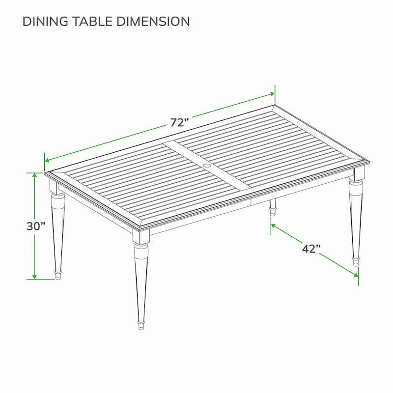 Ensemble repas d'extérieur 6 pièces en teck Ventura Cambridge Casual