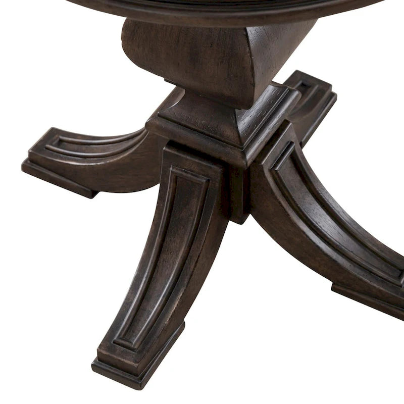 Table d'appoint ronde Paradise Valley marron selle et bleu pierre