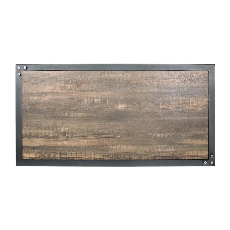 Table basse à 1 étagère noyer foncé et noir sable 47 po