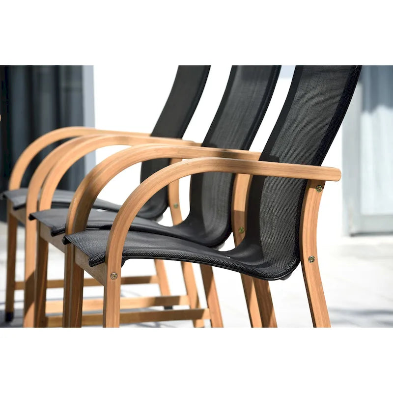 Ensemble de salle à manger d'extérieur 7 pièces en bois LifestyleGarden (Finition Teck) - 7 pièces