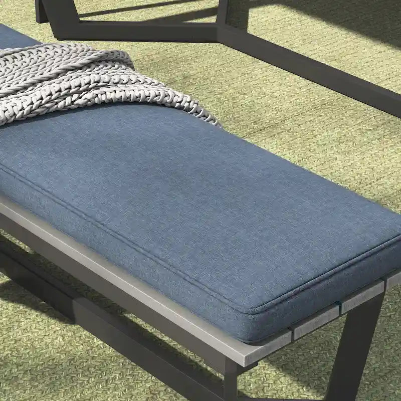 Ensemble de salle à manger d'extérieur Corvus Orville 6 pièces en aluminium avec plateau de table en composite bois-plastique (WPC)