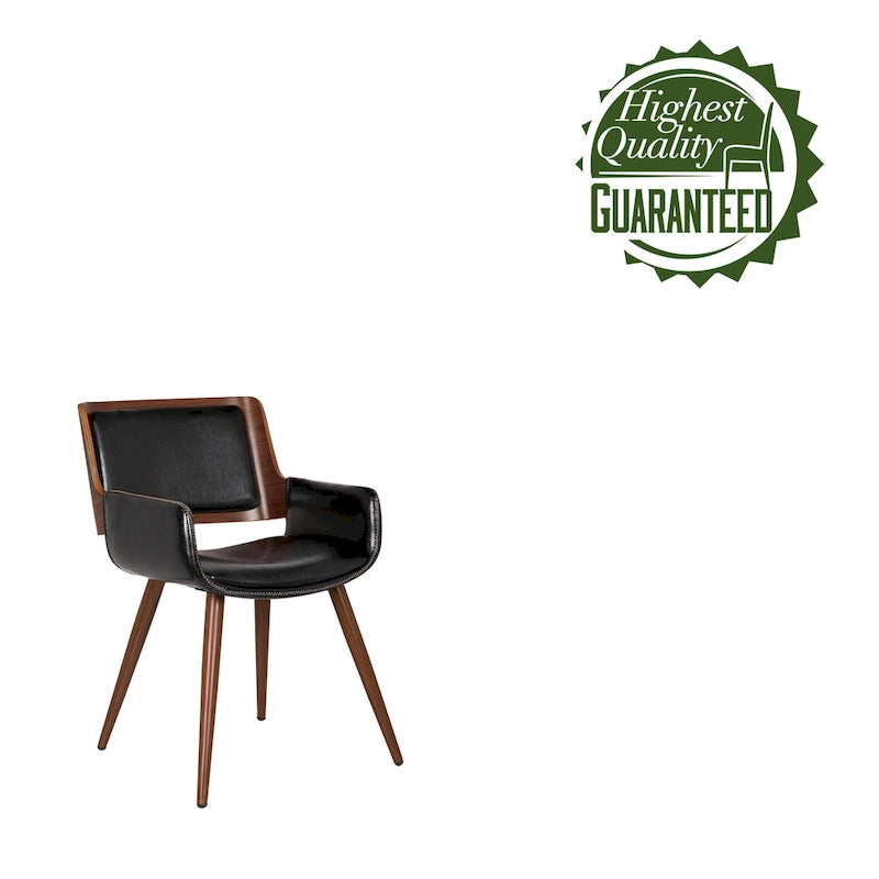 Chaise de salle à manger mi-siècle en similicuir avec pieds en métal