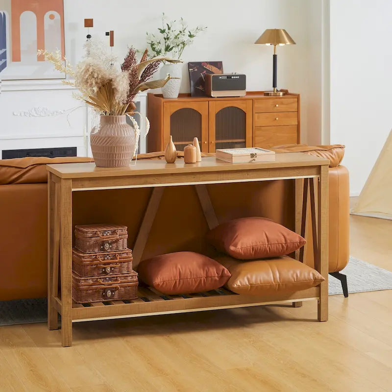 Console de ferme avec étagère de rangement