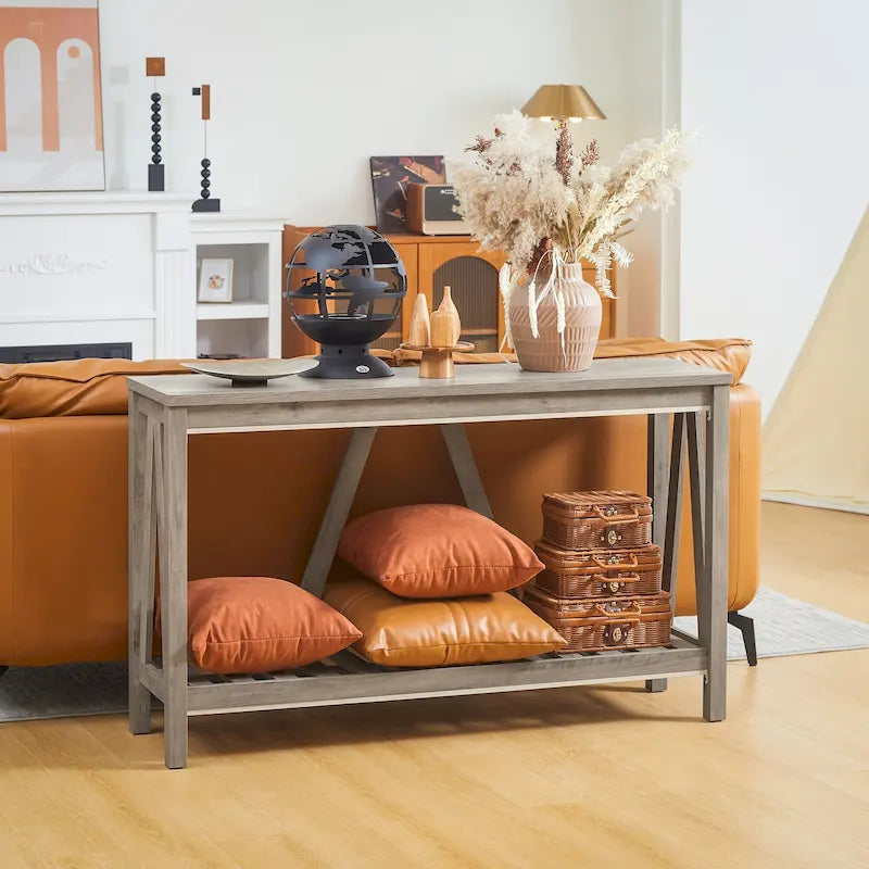Console de ferme avec étagère de rangement