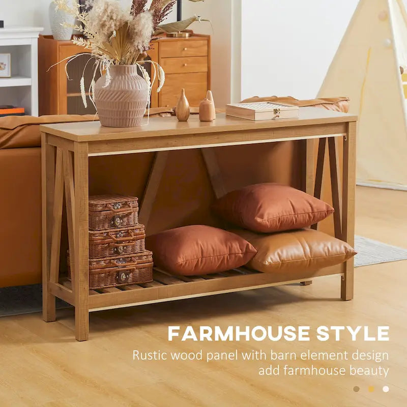 Console de ferme avec étagère de rangement