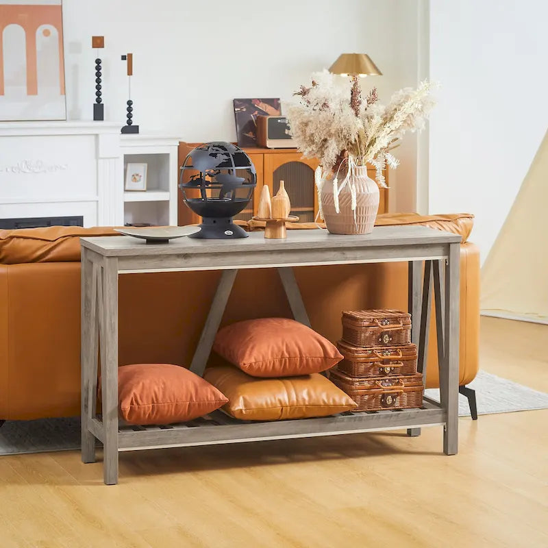 Console de ferme avec étagère de rangement
