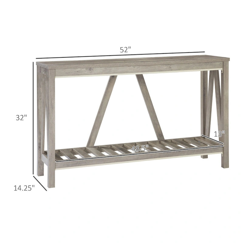 Console de ferme avec étagère de rangement