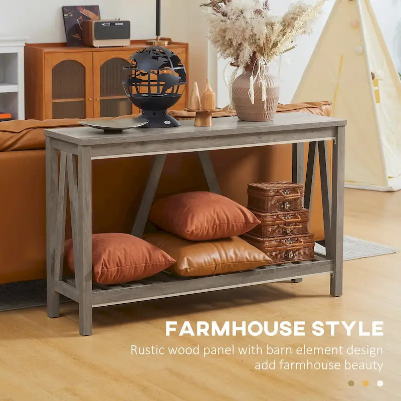 Console de ferme avec étagère de rangement