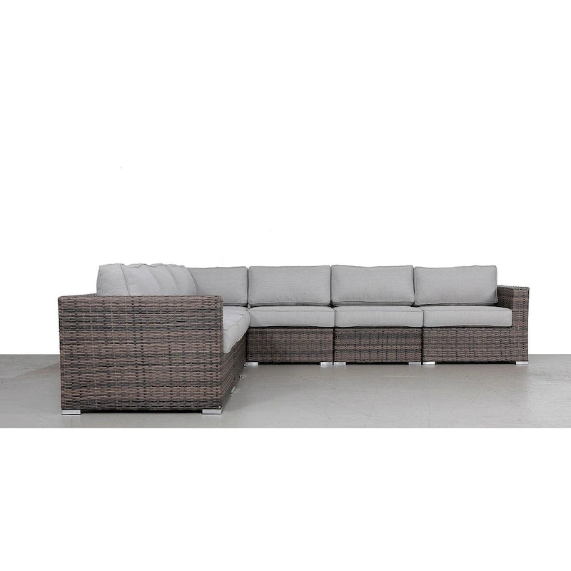 Ensemble de 7 fauteuils modulaires en rotin LSI avec coussins