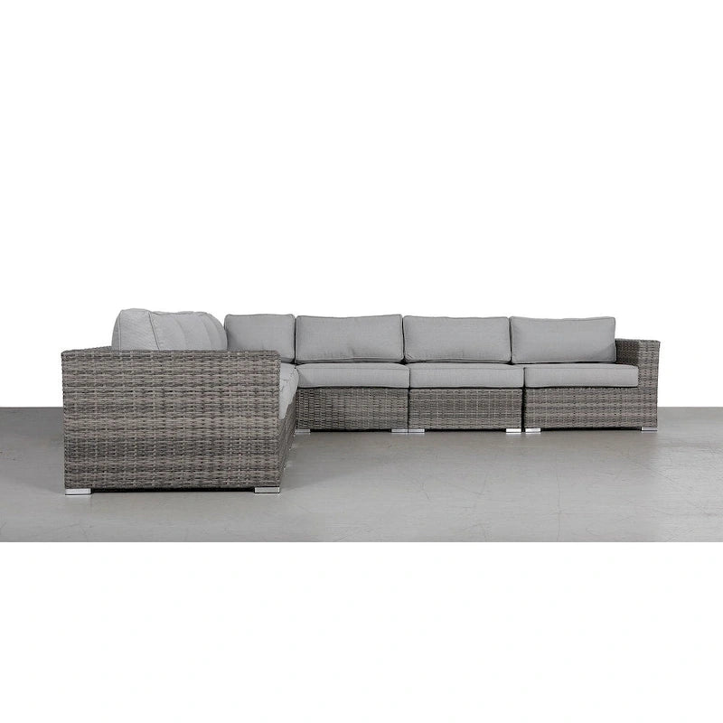 Ensemble de 7 fauteuils modulaires en rotin LSI avec coussins