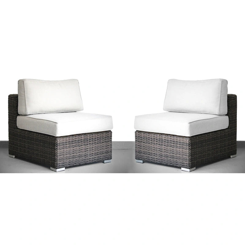Ensemble de 7 fauteuils modulaires en rotin LSI avec coussins