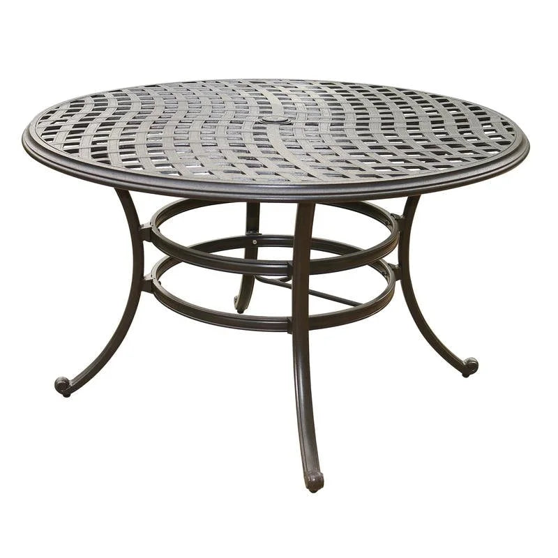 Ensemble de salle à manger rond 5 pièces en aluminium Torino avec 4 fauteuils pivotants-à bascule - N/A