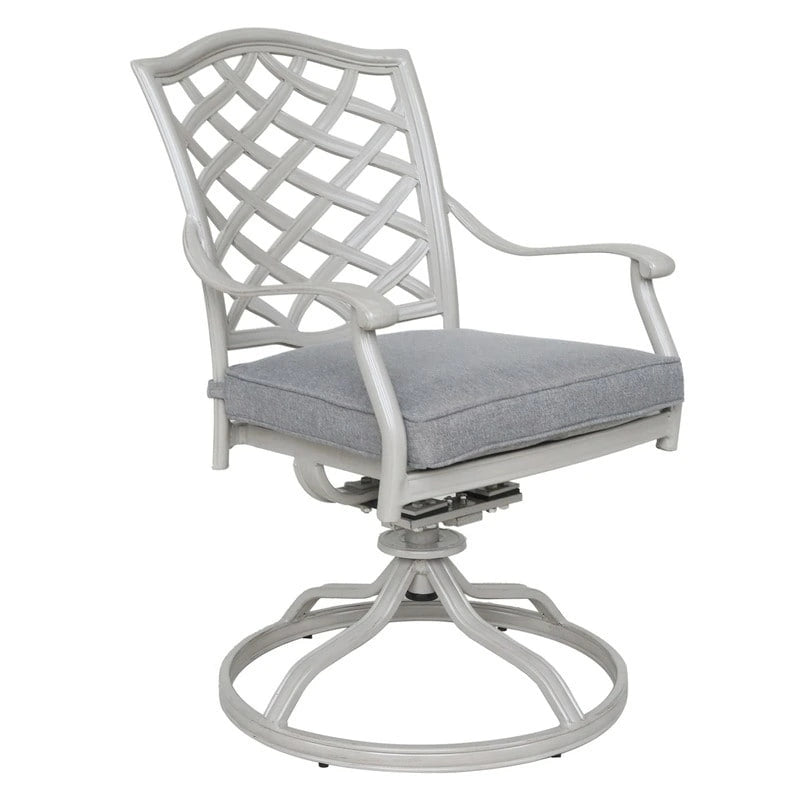 Ensemble de salle à manger rond 5 pièces en aluminium Torino avec 4 fauteuils pivotants-à bascule - N/A