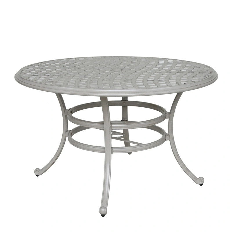Ensemble de salle à manger rond 5 pièces en aluminium Torino avec 4 fauteuils pivotants-à bascule - N/A