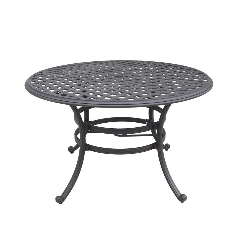 Ensemble de salle à manger rond 5 pièces en aluminium Torino avec 4 fauteuils pivotants-à bascule - N/A