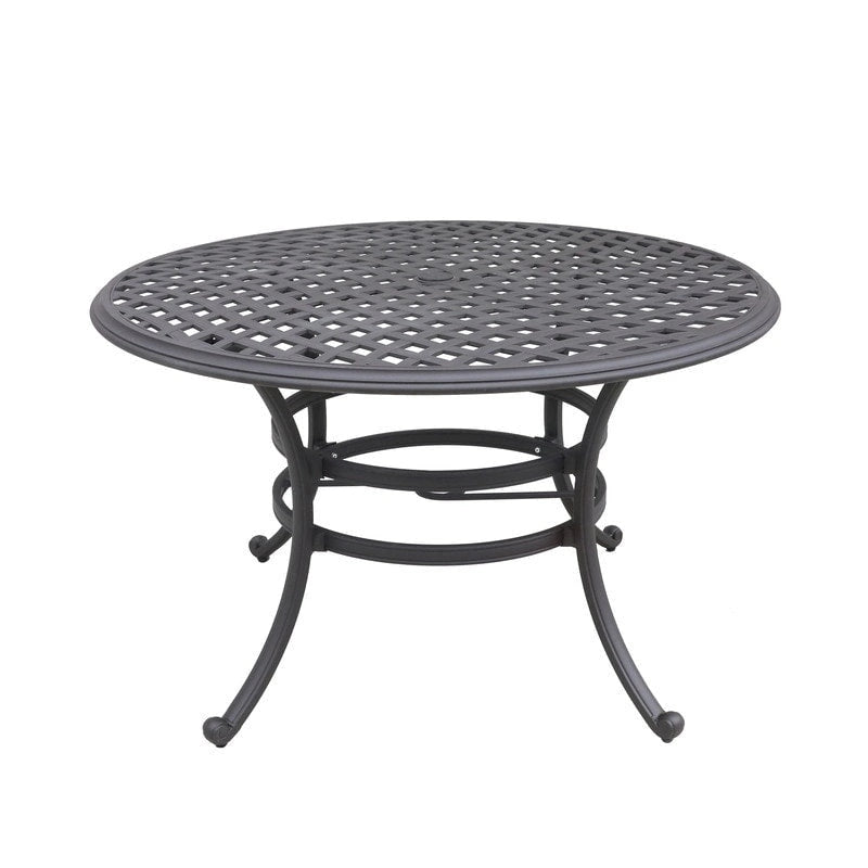 Ensemble de salle à manger rond 5 pièces en aluminium Torino avec 4 fauteuils pivotants-à bascule - N/A