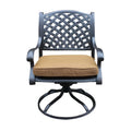 Fauteuil à bascule pivotant Ventura en fonte d'aluminium avec coussin (Lot de 2)
