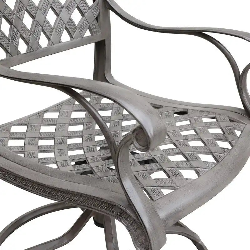 Fauteuil à bascule pivotant Ventura en fonte d'aluminium avec coussin (Lot de 2)