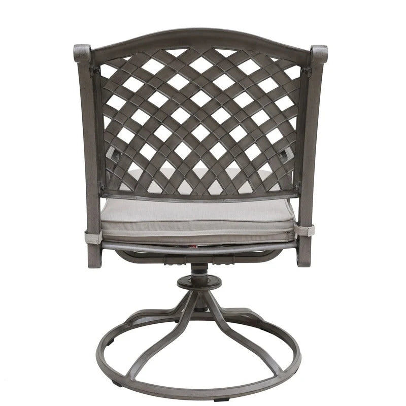 Fauteuil à bascule pivotant Ventura en fonte d'aluminium avec coussin (Lot de 2)