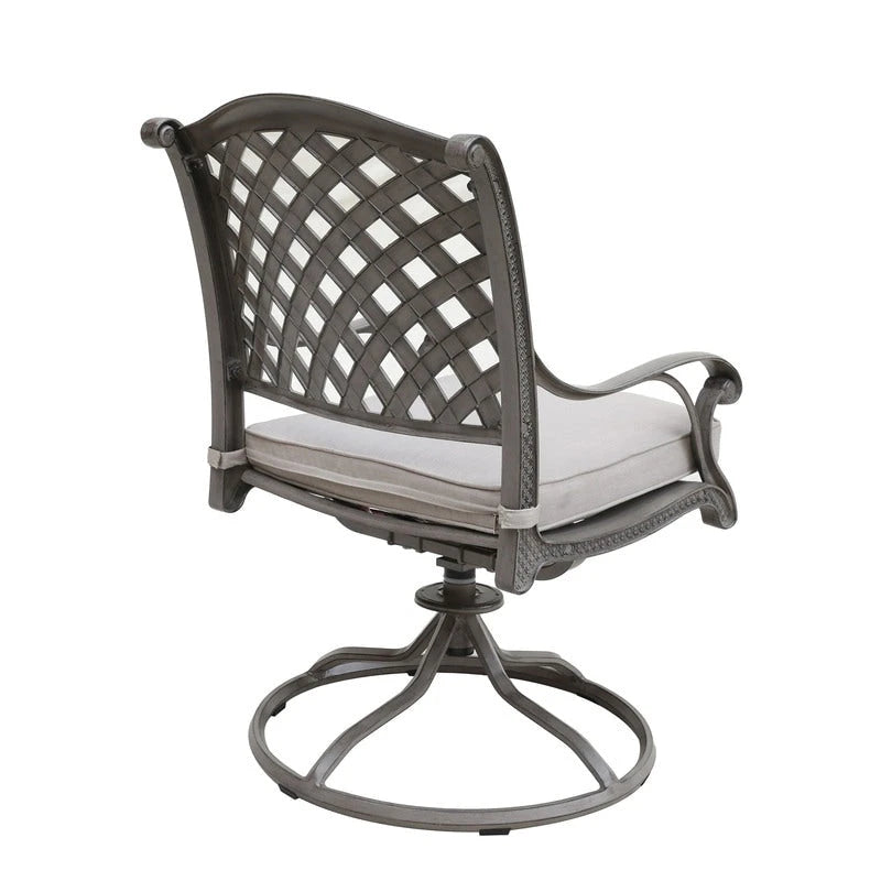 Fauteuil à bascule pivotant Ventura en fonte d'aluminium avec coussin (Lot de 2)