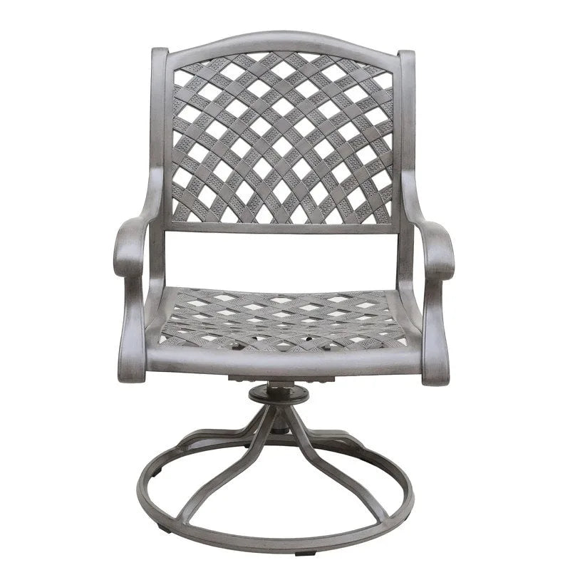 Fauteuil à bascule pivotant Ventura en fonte d'aluminium avec coussin (Lot de 2)