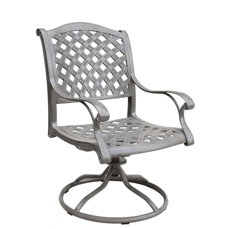 Fauteuil à bascule pivotant Ventura en fonte d'aluminium avec coussin (Lot de 2)