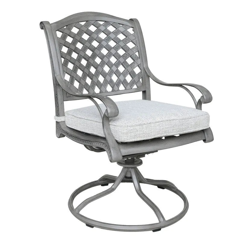 Fauteuil à bascule pivotant Ventura en fonte d'aluminium avec coussin (Lot de 2)