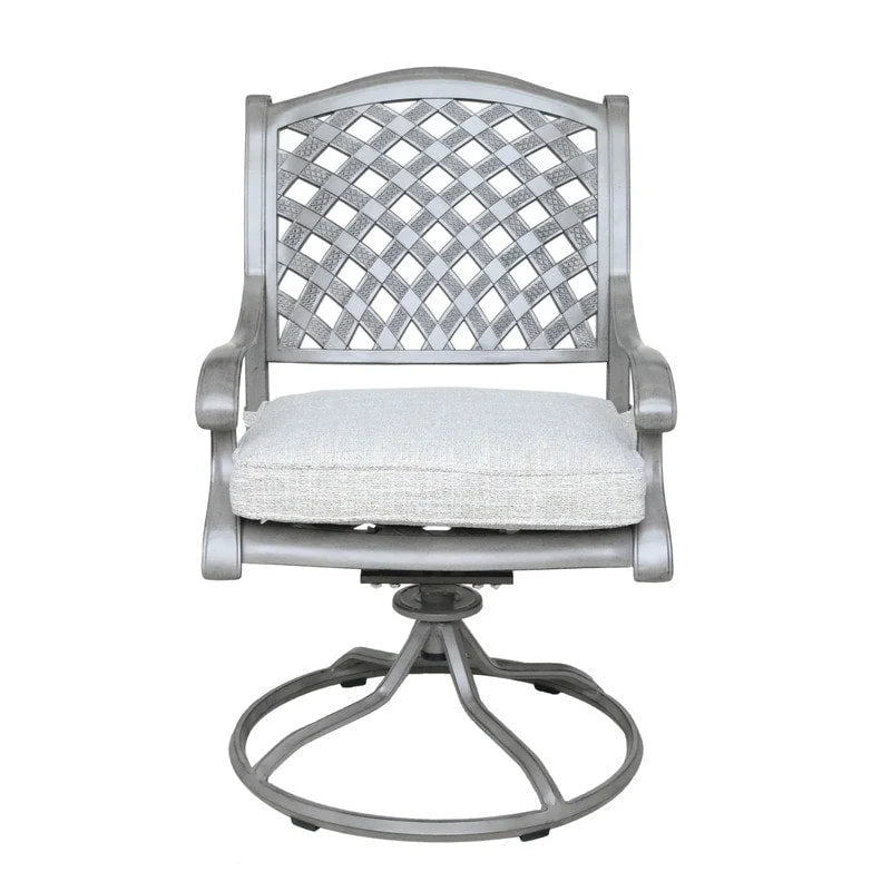 Fauteuil à bascule pivotant Ventura en fonte d'aluminium avec coussin (Lot de 2)