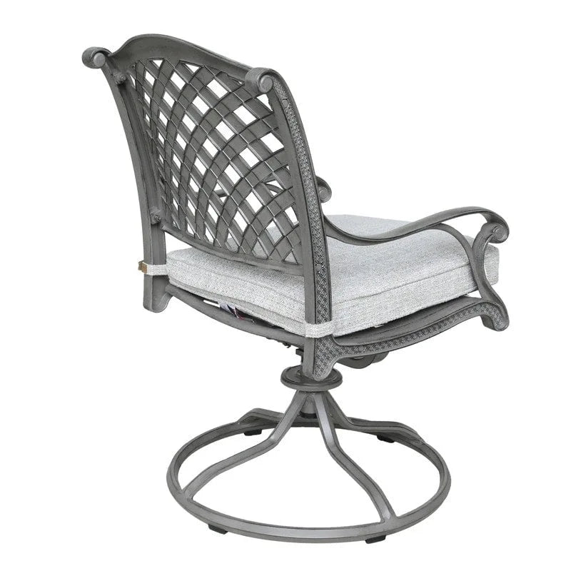 Fauteuil à bascule pivotant Ventura en fonte d'aluminium avec coussin (Lot de 2)