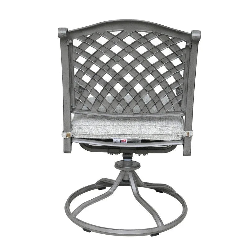 Fauteuil à bascule pivotant Ventura en fonte d'aluminium avec coussin (Lot de 2)