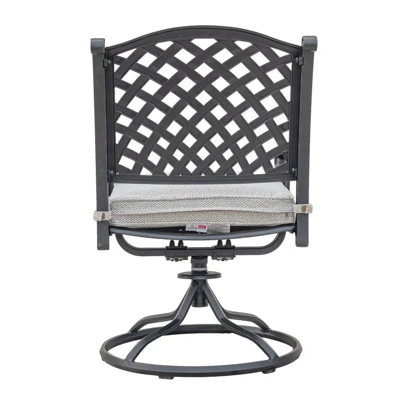 Fauteuil à bascule pivotant Ventura en fonte d'aluminium avec coussin (Lot de 2)