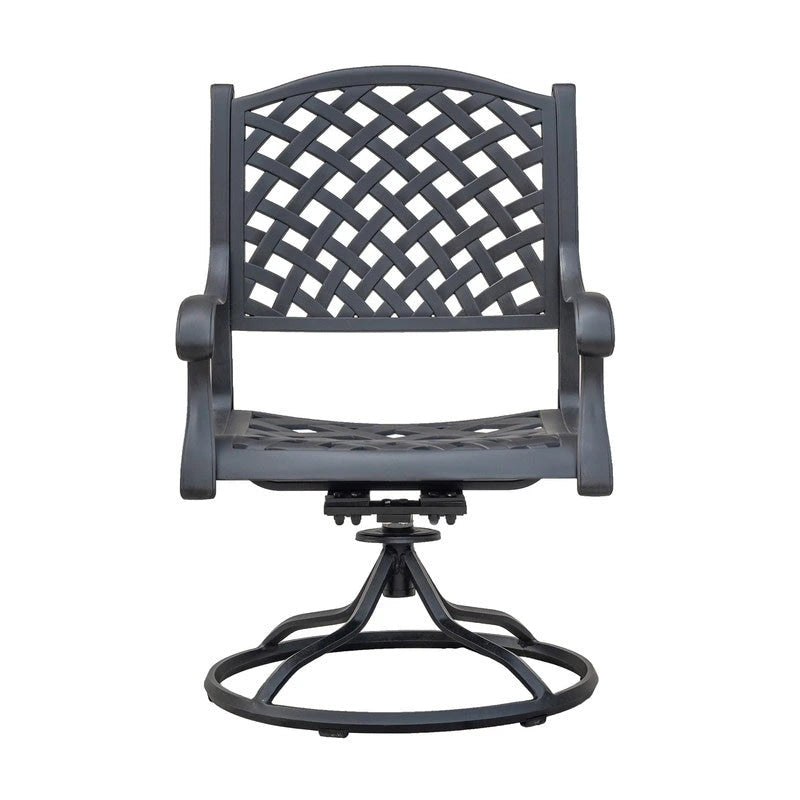 Fauteuil à bascule pivotant Ventura en fonte d'aluminium avec coussin (Lot de 2)