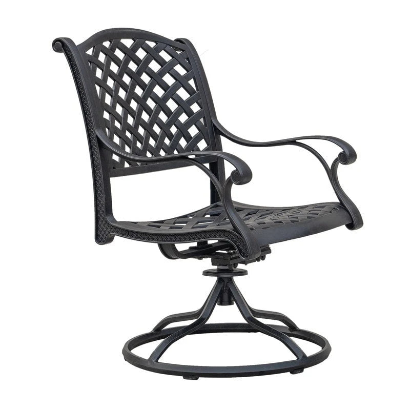 Fauteuil à bascule pivotant Ventura en fonte d'aluminium avec coussin (Lot de 2)