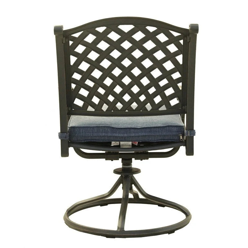 Fauteuil à bascule pivotant Ventura en fonte d'aluminium avec coussin (Lot de 2)